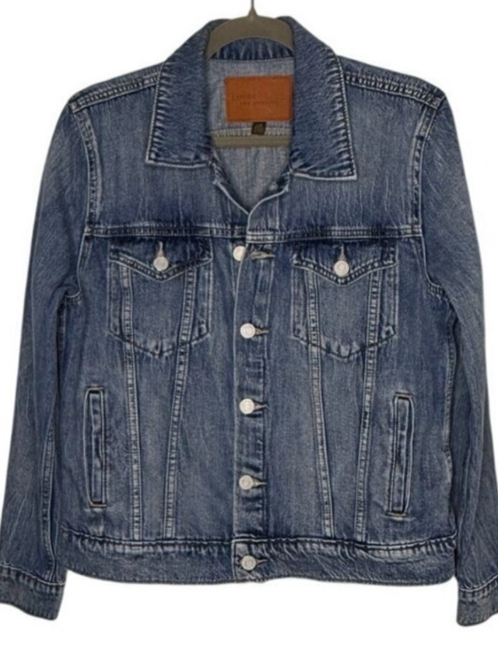 Lucky Brand Tomboy Trucker Denim Jacket Medium Wash Timeless Sz L | NWOT